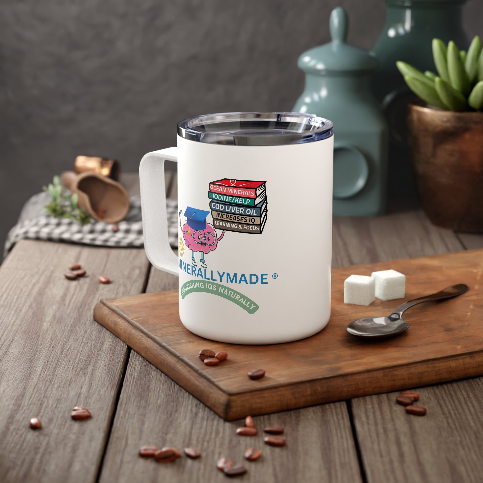 Minerallymade | Nourishing IQs Naturally | Insulated Coffee Mug, 10oz