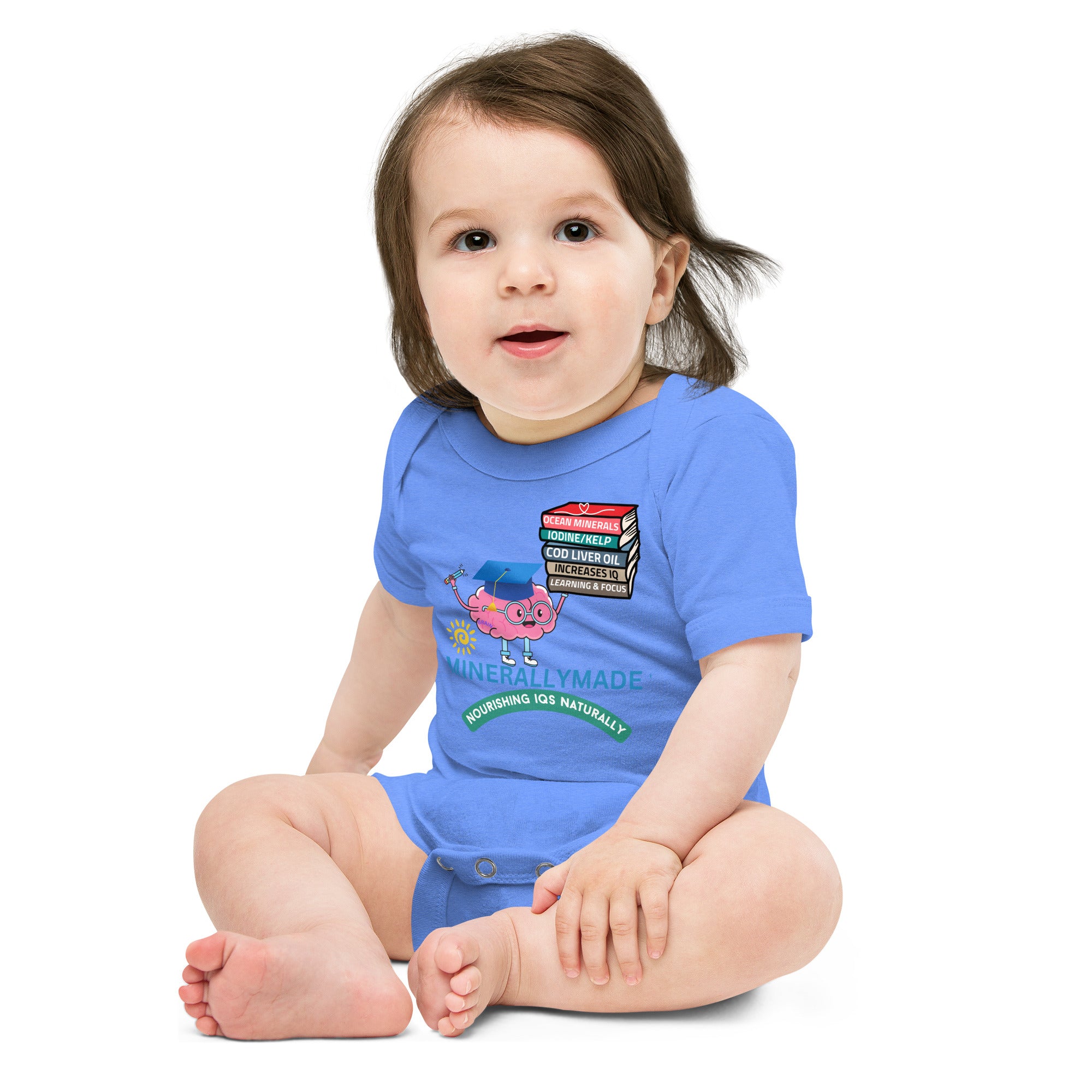 Minerallymade | Baby short sleeve one piece | 100% ring-spun combed cotton