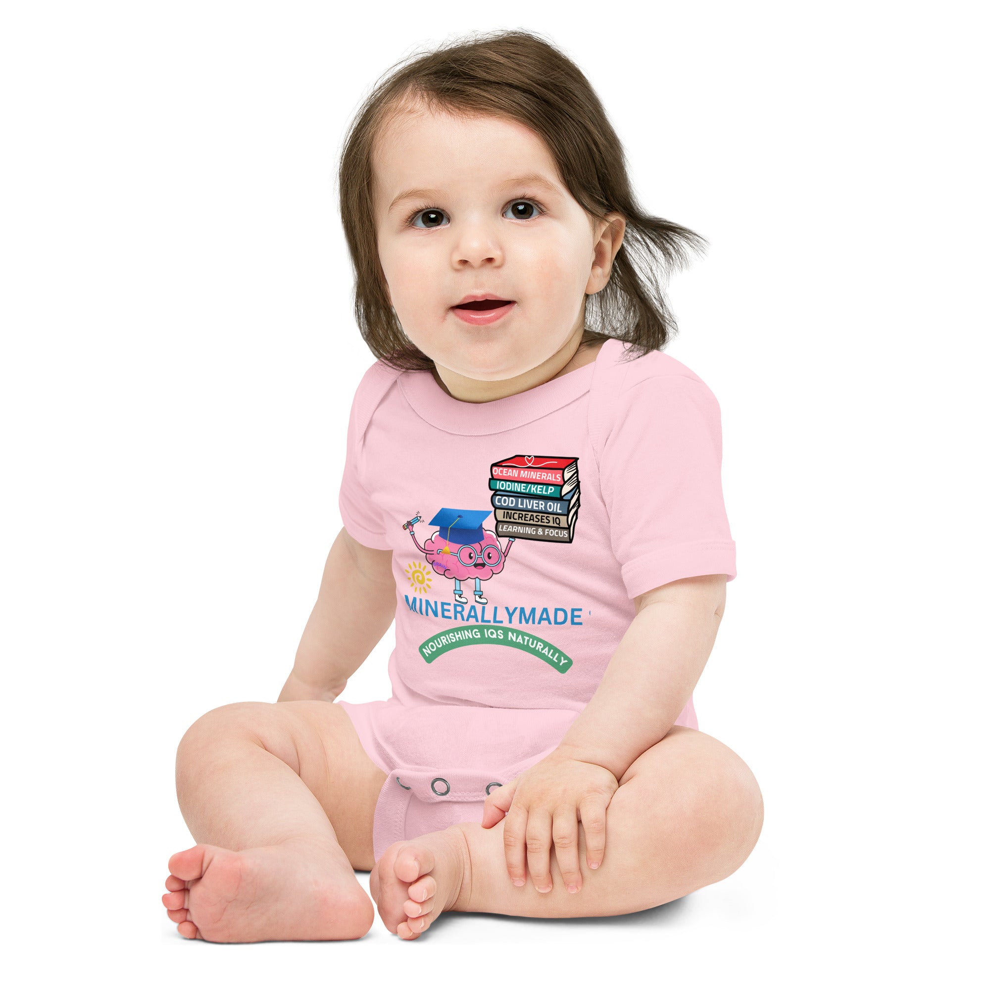 Minerallymade | Baby short sleeve one piece | 100% ring-spun combed cotton